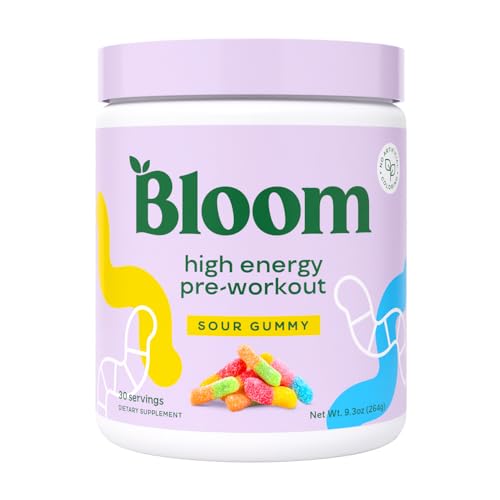 Bloom Nutrition High Energy Pre Workout with Beta Alanine, Ginseng and L Tyrosine for Amino Energy, Natural Caffeine Powder from Green Tea Extract, Keto, Sugar Free Drink Mix, Raspberry Lemonade