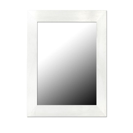 Home Basics Contemporary Rectangle Wall Mirror, Hangs Vertical Or Horizontal, (White), 18.25 14.25 x .50