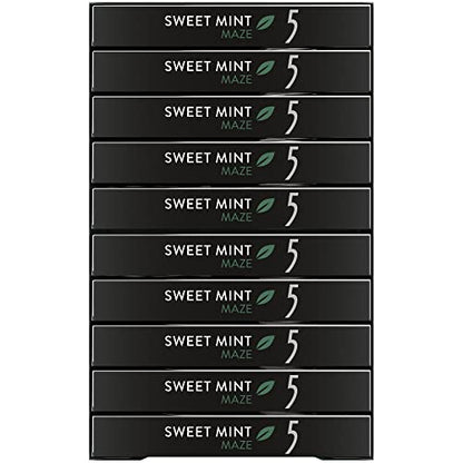 5 GUM Peppermint Cobalt Sugar Free Chewing Gum Bulk, 15 Sticks (Pack of 10)