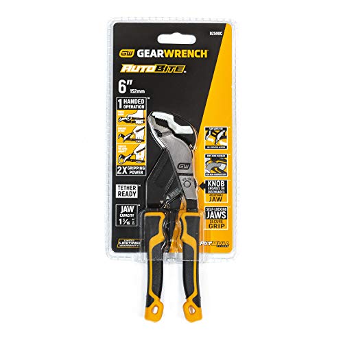 GEARWRENCH 6" PITBULL Auto-Bite Tongue & Groove Dual Material Pliers - 82590C