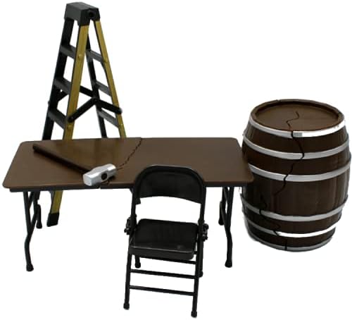 AEW Table, Ladder, Chair, Sledgehammer, and Barrel Hardcore Wrestling Action Figure 5 Piece Accessory Pack