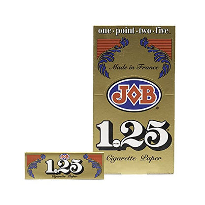 JOB Gold 1-1/2 Size Rolling Papers Set, 24 Booklets (24 Rolling Papers per Booklet) 100% Natural Wood Fibers, Natural Acacia Gum, Unbleached - Ultra-Thin and Slow-Burning