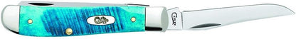 Case XX WR Pocket Knife Mini Trapper Caribbean Blue Jig Bone Item #25593 - (6207 SS) - Length Closed: 3 1/2 Inches