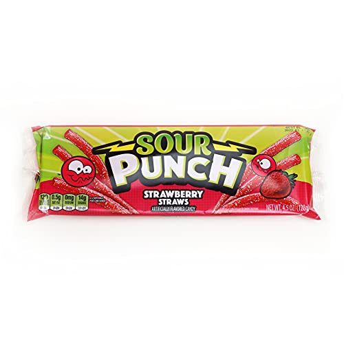 Sour Punch Rainbow Sour Straws, 2 Ounce (Pack of 24)