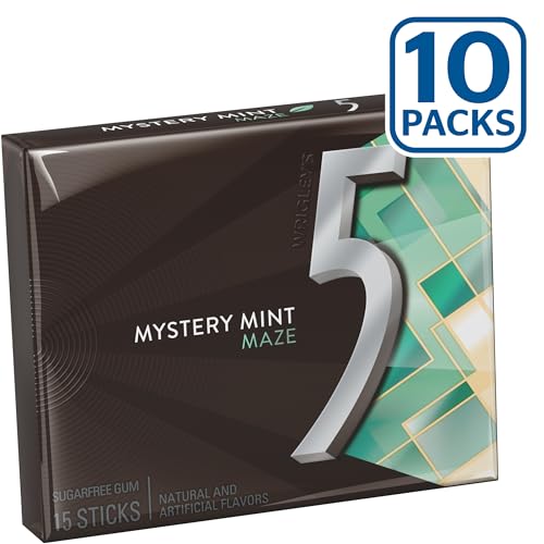 5 GUM Peppermint Cobalt Sugar Free Chewing Gum Bulk, 15 Sticks (Pack of 10)