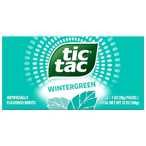 Tic Tac Wintergreen Breath Mints, Bulk 12 Pack, On-The-Go Refreshment, 1 Oz Each