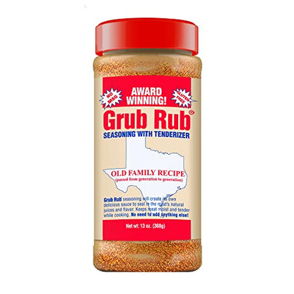 Grub Rub BBQ Seasoning & Meat Rubs for Smoking - Pork Rub, Steak Seasoning, & Brisket Rub - Award Winning Family Recipe - Moist, Tender, & Juicy Meats, Seafood, Veggies & More