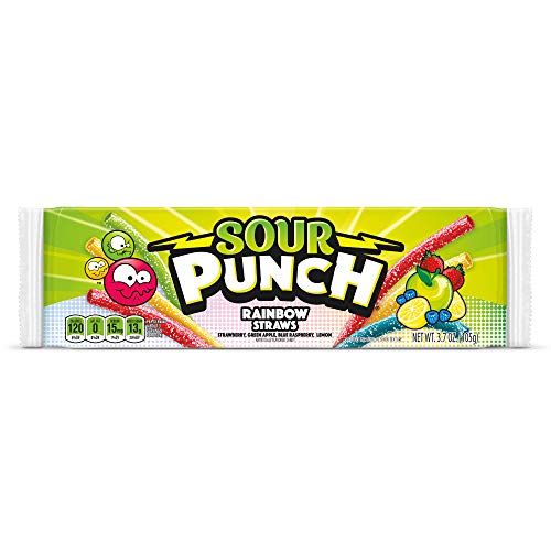 Sour Punch Rainbow Sour Straws, 2 Ounce (Pack of 24)