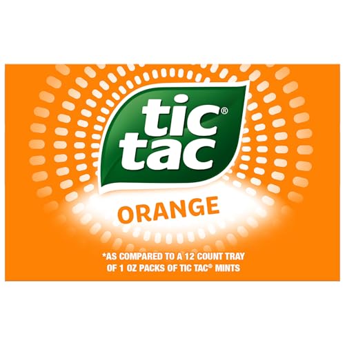 Tic Tac Orange Flavored Mints, Bulk 12 Pack, On-The-Go Refreshment, 1 Oz Each