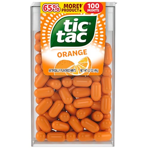 Tic Tac Orange Flavored Mints, Bulk 12 Pack, On-The-Go Refreshment, 1 Oz Each