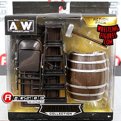 AEW Table, Ladder, Chair, Sledgehammer, and Barrel Hardcore Wrestling Action Figure 5 Piece Accessory Pack