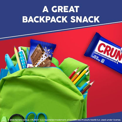 CRUNCH, Bulk 36 Count, Milk Chocolate and Crisped Rice, Full Size Halloween Candy, 1.55 oz Each
