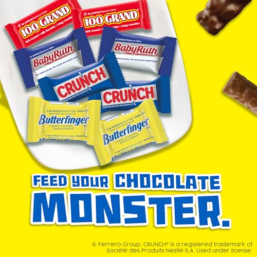 CRUNCH, Bulk 36 Count, Milk Chocolate and Crisped Rice, Full Size Halloween Candy, 1.55 oz Each