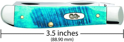 Case XX WR Pocket Knife Mini Trapper Caribbean Blue Jig Bone Item #25593 - (6207 SS) - Length Closed: 3 1/2 Inches