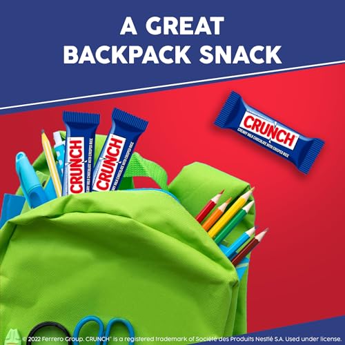 CRUNCH, Bulk 36 Count, Milk Chocolate and Crisped Rice, Full Size Halloween Candy, 1.55 oz Each