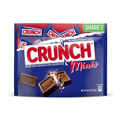 CRUNCH, Bulk 36 Count, Milk Chocolate and Crisped Rice, Full Size Halloween Candy, 1.55 oz Each