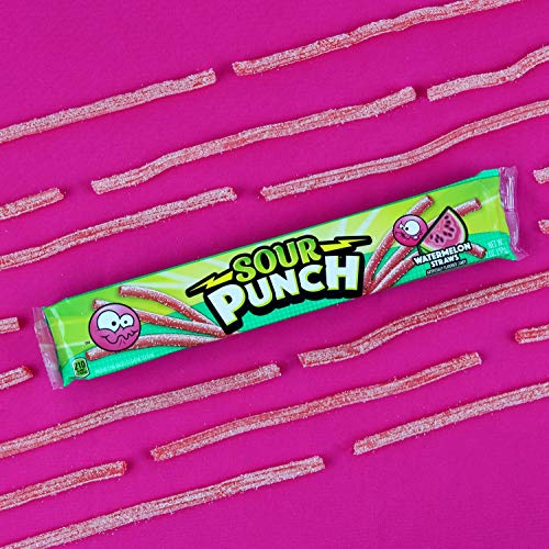 Sour Punch Rainbow Sour Straws, 2 Ounce (Pack of 24)