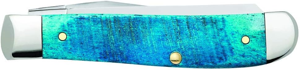 Case XX WR Pocket Knife Mini Trapper Caribbean Blue Jig Bone Item #25593 - (6207 SS) - Length Closed: 3 1/2 Inches