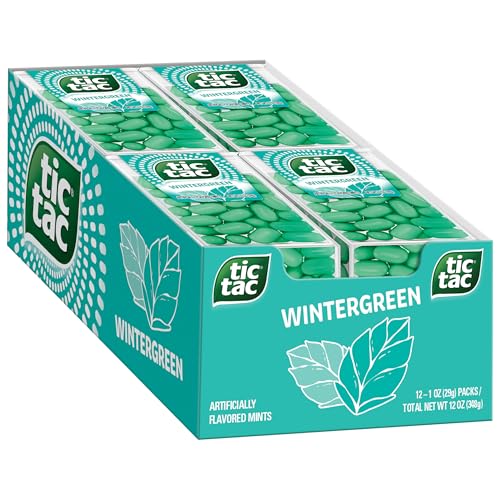 Tic Tac Wintergreen Breath Mints, Bulk 12 Pack, On-The-Go Refreshment, 1 Oz Each
