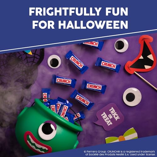 CRUNCH, Bulk 36 Count, Milk Chocolate and Crisped Rice, Full Size Halloween Candy, 1.55 oz Each