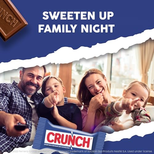 CRUNCH, Bulk 36 Count, Milk Chocolate and Crisped Rice, Full Size Halloween Candy, 1.55 oz Each
