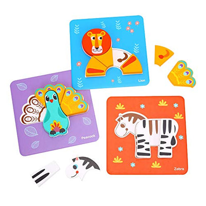 Learning Curve My First Puzzle Four Animal Set for Kids, Multi