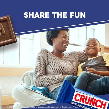 CRUNCH, Bulk 36 Count, Milk Chocolate and Crisped Rice, Full Size Halloween Candy, 1.55 oz Each