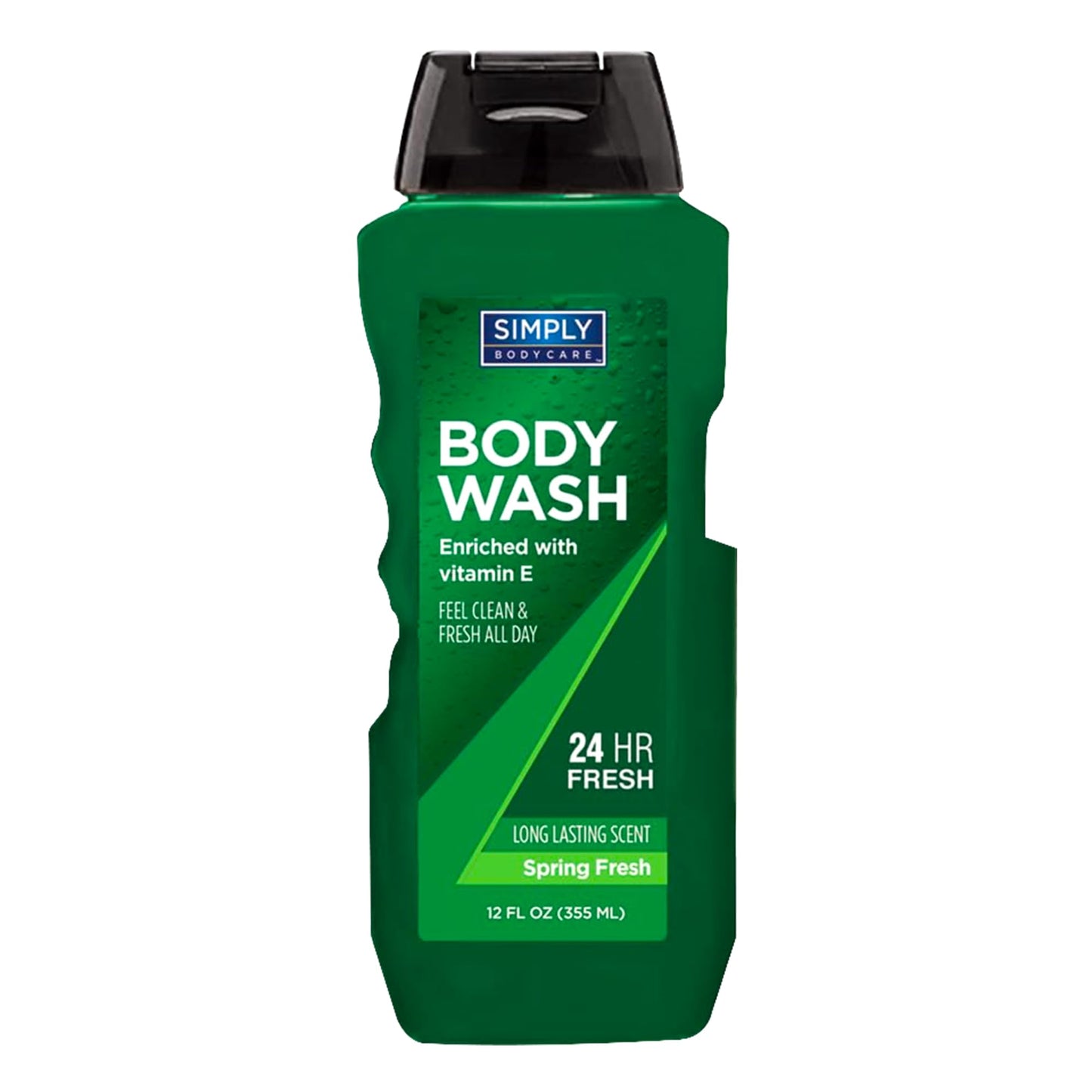 Body Wash 12 Fl oz - Enriched with Vitamin E, Feel Clean and Fresh All Day, 24 Hrs Fresh, Long-Lasting Spring Fresh Scent, Gentle and Moisturizing for All Skin Types, Pack of 1