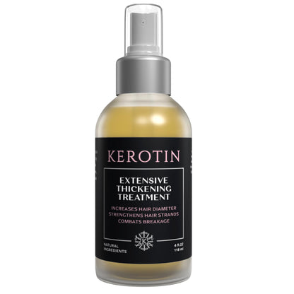 Kerotin Hair Thickening Spray w/Keratin for Fine & Thin Hair Growth in Women, Heat Protectant, Repair Mist for Volume, Body & Shine, Diameter Booster, Natural & Cruelty Free, Made in USA - 3 Pack