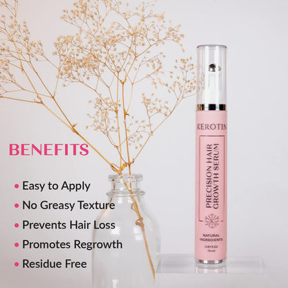 Kerotin Hair Growth Spot Treatment Serum with Castor Oil, DHT Blocker and Biotin