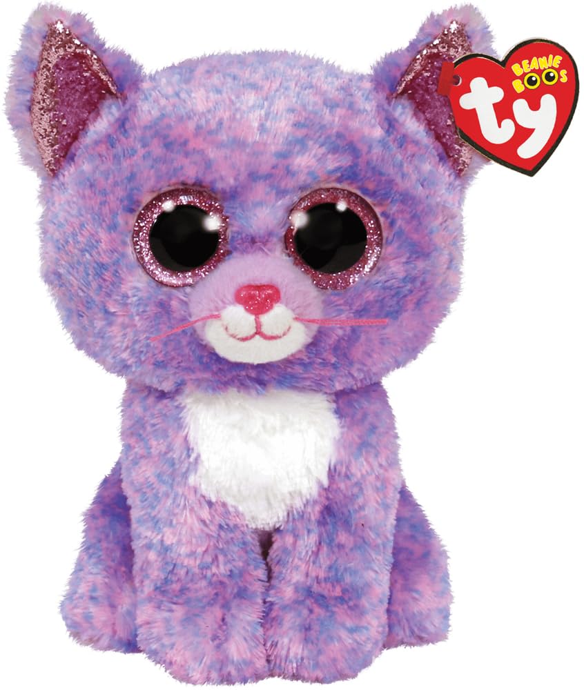 TY 2007516 Fiona Cat Beanie Boo Pink Stuffed Animal, Multicoloured, 3.1 x 2.75 x 5.51 Centimeters