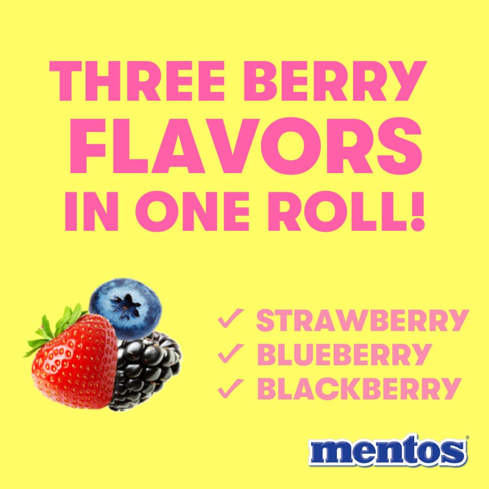 Mentos Chewy Mint Candy Roll, Mint, Non Melting, Party, 14 Pieces (Bulk Pack of 15) - Packaging May Vary