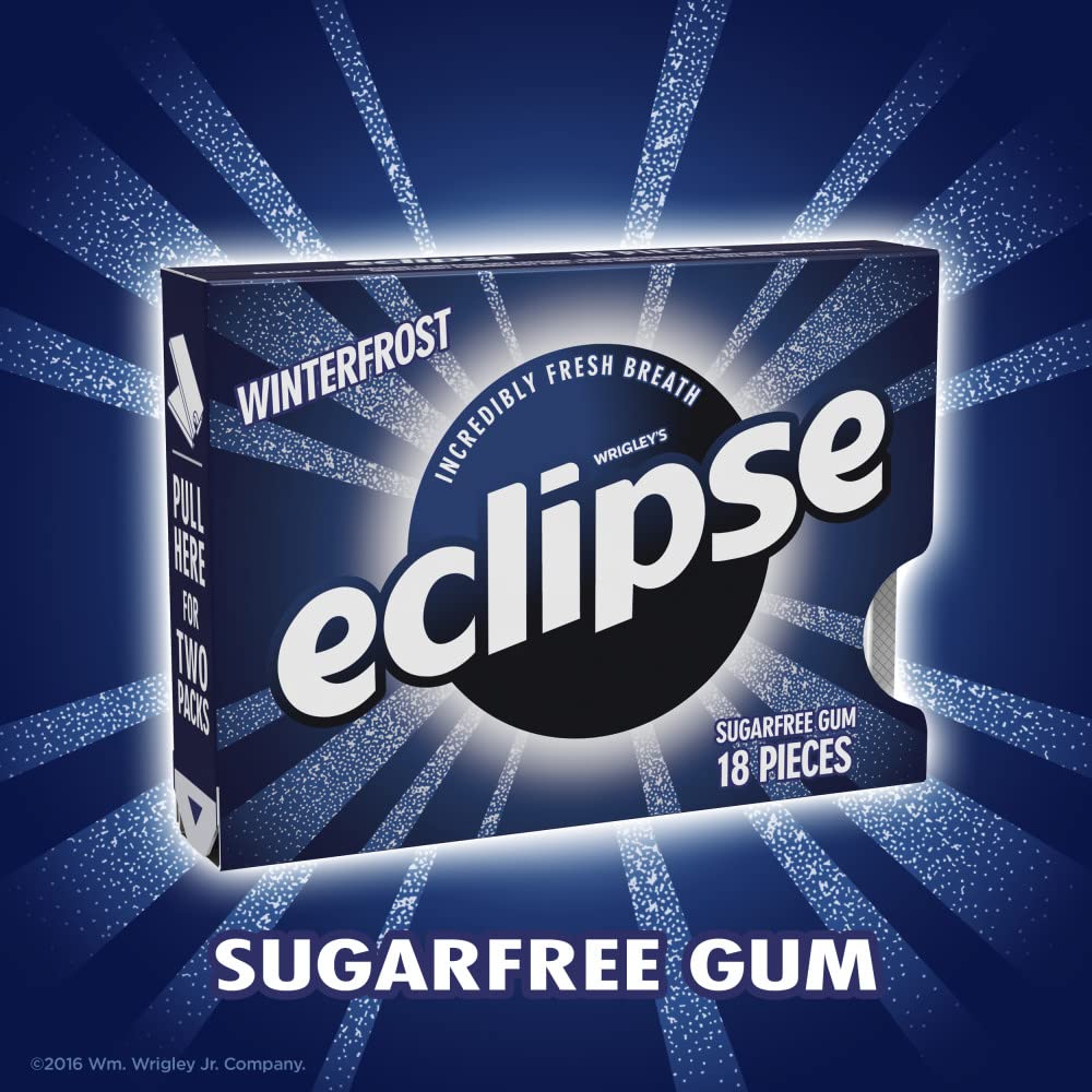 ECLIPSE Winterfrost Sugar Free Chewing Gum Bulk Pack, 18 Piece (Pack of 8)