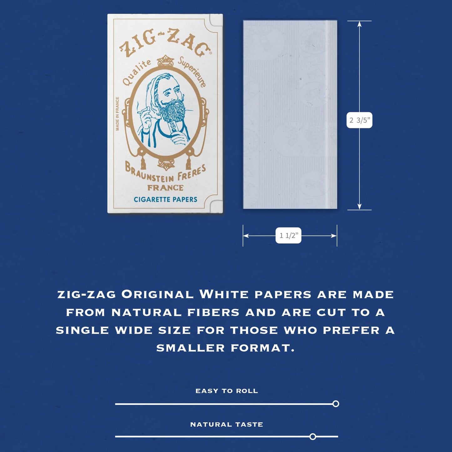 ZIG-ZAG Rolling Papers - Original White 70 mm Paper - Natural Gum Arabic - Thin Glue Sealing Line - 6 Booklets with 32 Papers per Booklet,32 Count (Pack of 6)