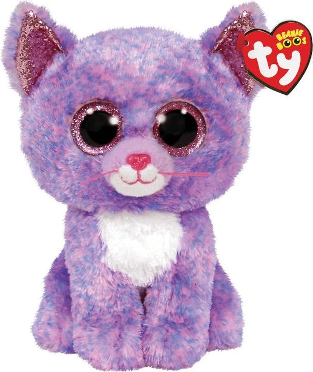 TY 2007516 Fiona Cat Beanie Boo Pink Stuffed Animal, Multicoloured, 3.1 x 2.75 x 5.51 Centimeters