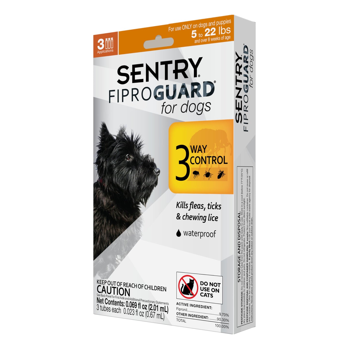 SENTRY PET CARE Fiproguard for Dogs, Flea and Tick Prevention for Dogs (45-88 Pounds), Includes 3 Month Supply of Topical Flea Treatments