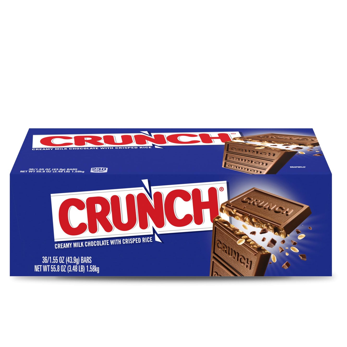 CRUNCH, Bulk 36 Count, Milk Chocolate and Crisped Rice, Full Size Halloween Candy, 1.55 oz Each