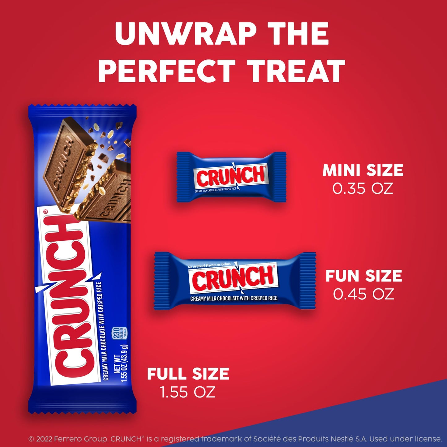 CRUNCH, Bulk 36 Count, Milk Chocolate and Crisped Rice, Full Size Halloween Candy, 1.55 oz Each