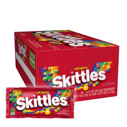Skittles Original Chewy Candy, Full Size, 2.17 OZ (Pack of 36)