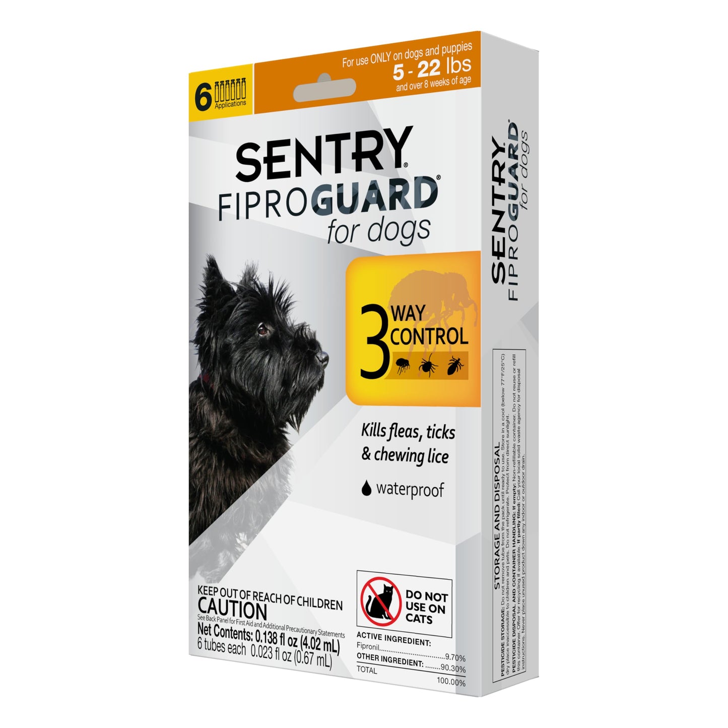 SENTRY PET CARE Fiproguard for Dogs, Flea and Tick Prevention for Dogs (45-88 Pounds), Includes 3 Month Supply of Topical Flea Treatments