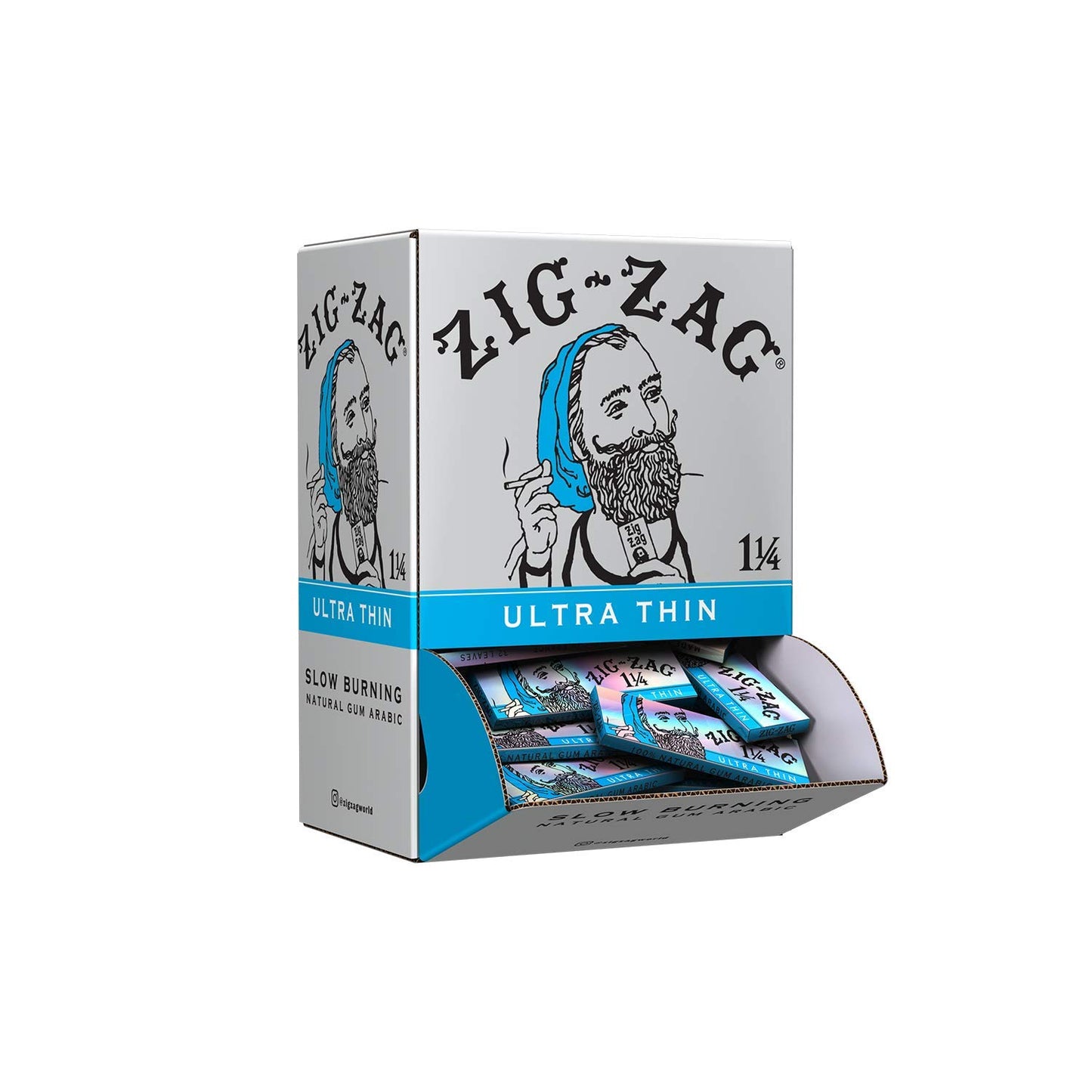ZIG-ZAG Ultra-Thin Rolling Papers - 1 ¼-Inch Size - Slow Burning - 32 Papers/Pack - 6 Pack (78mm)