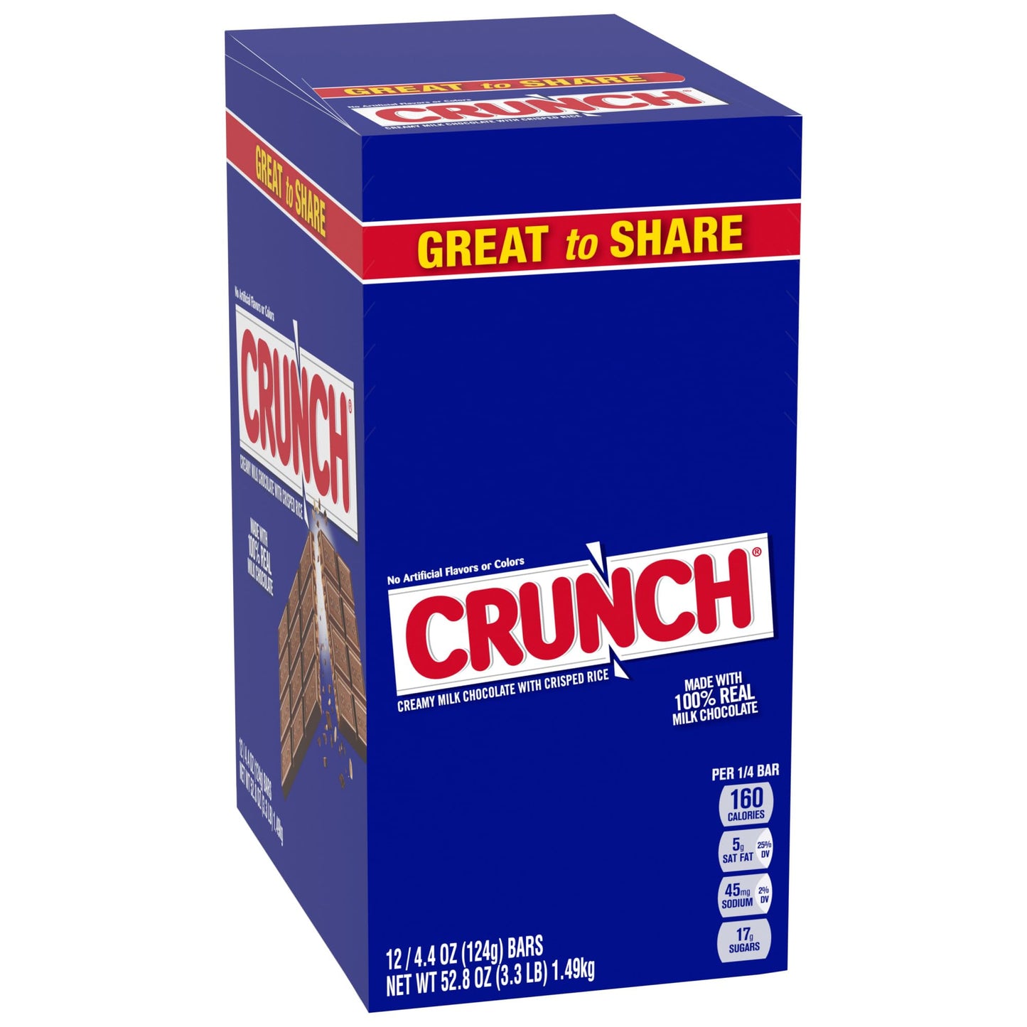 CRUNCH, Bulk 36 Count, Milk Chocolate and Crisped Rice, Full Size Halloween Candy, 1.55 oz Each