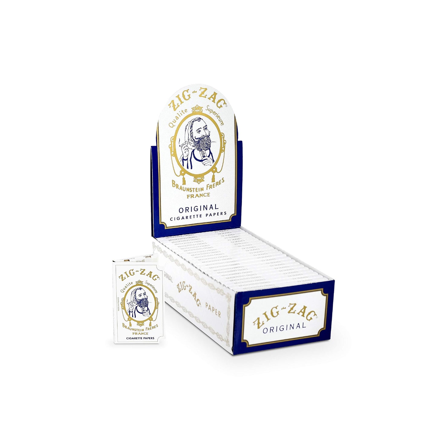 ZIG-ZAG Rolling Papers - Original White 70 mm Paper - Natural Gum Arabic - Thin Glue Sealing Line - 6 Booklets with 32 Papers per Booklet,32 Count (Pack of 6)