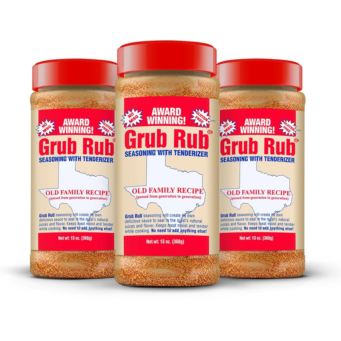 Grub Rub BBQ Seasoning & Meat Rubs for Smoking - Pork Rub, Steak Seasoning, & Brisket Rub - Award Winning Family Recipe - Moist, Tender, & Juicy Meats, Seafood, Veggies & More