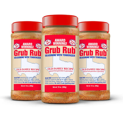 Grub Rub BBQ Seasoning & Meat Rubs for Smoking - Pork Rub, Steak Seasoning, & Brisket Rub - Award Winning Family Recipe - Moist, Tender, & Juicy Meats, Seafood, Veggies & More