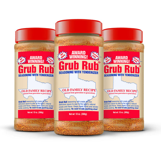Grub Rub BBQ Seasoning & Meat Rubs for Smoking - Pork Rub, Steak Seasoning, & Brisket Rub - Award Winning Family Recipe - Moist, Tender, & Juicy Meats, Seafood, Veggies & More
