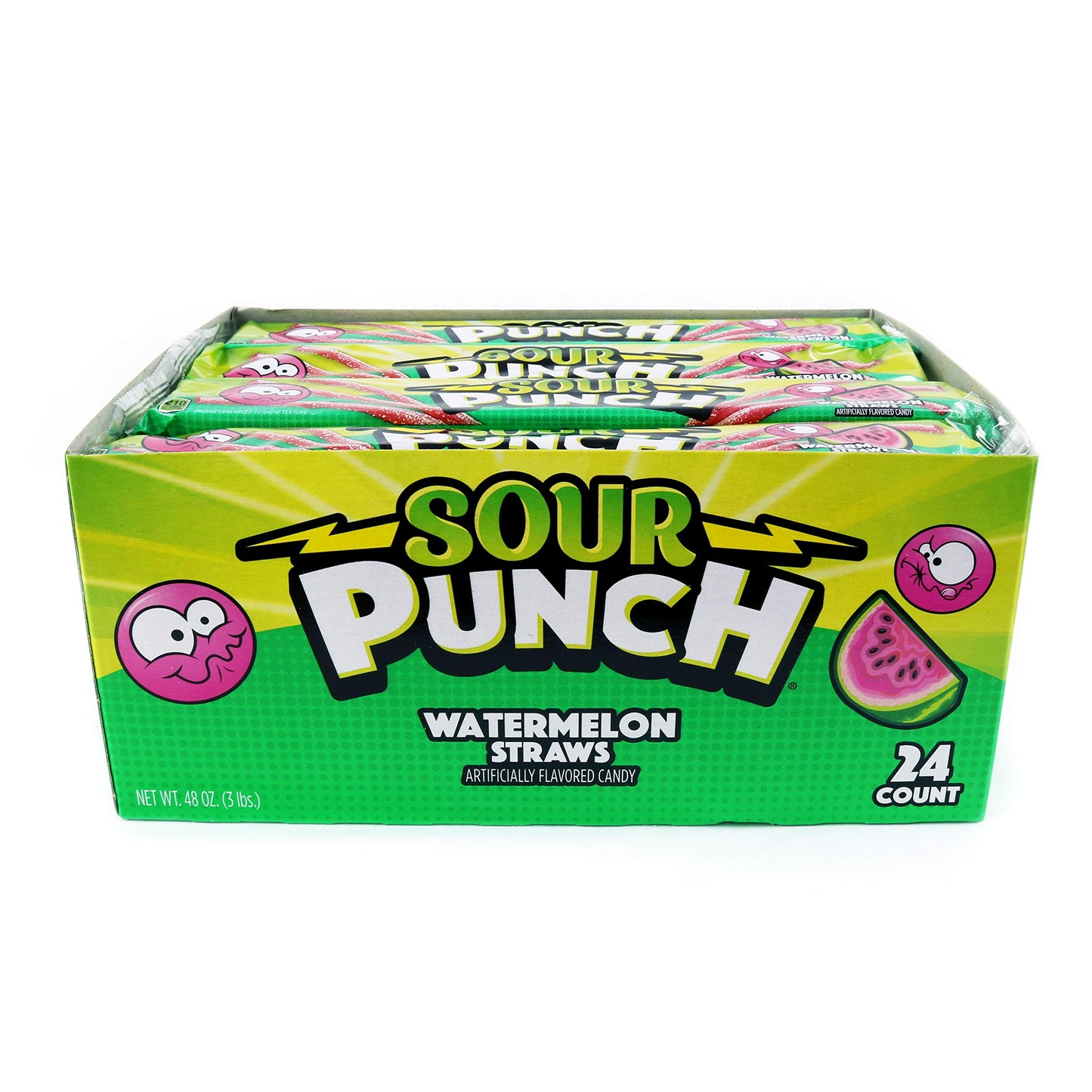 Sour Punch Rainbow Sour Straws, 2 Ounce (Pack of 24)