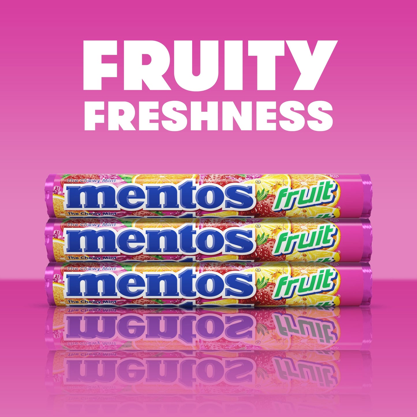 Mentos Chewy Mint Candy Roll, Mint, Non Melting, Party, 14 Pieces (Bulk Pack of 15) - Packaging May Vary