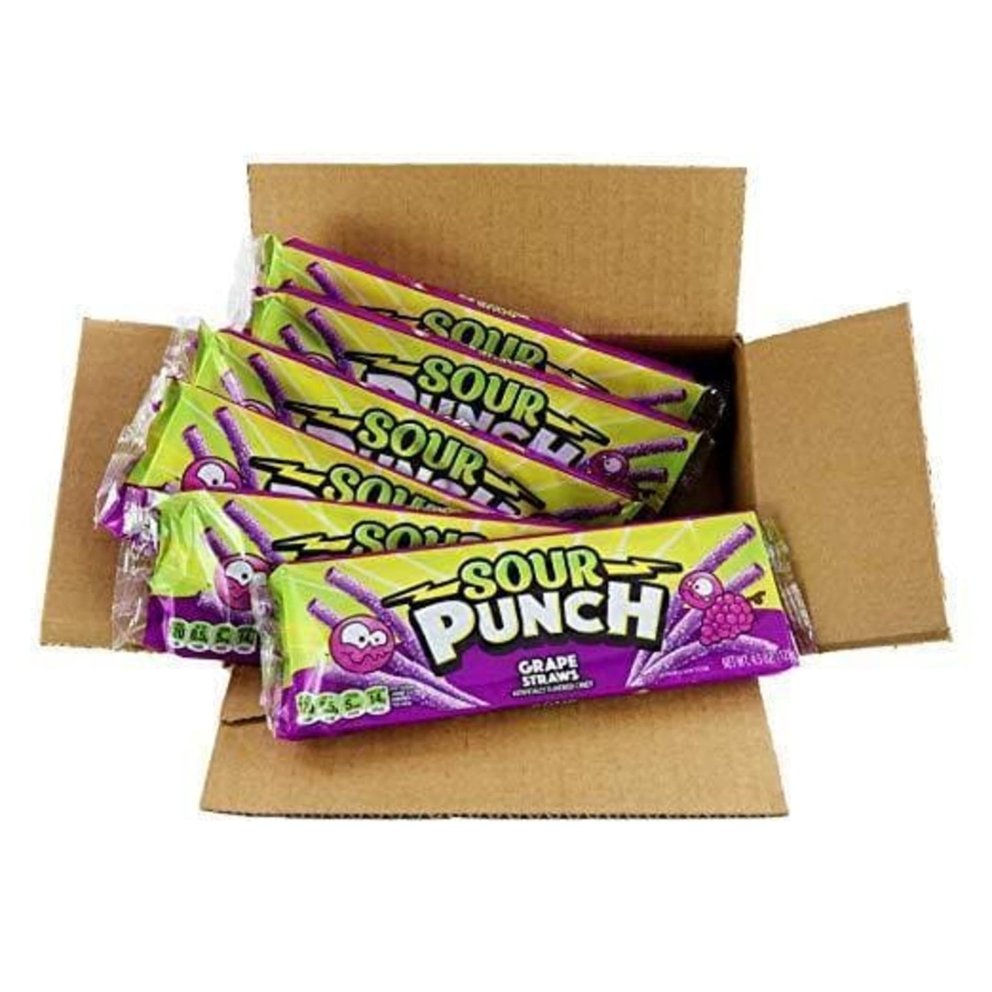 Sour Punch Rainbow Sour Straws, 2 Ounce (Pack of 24)