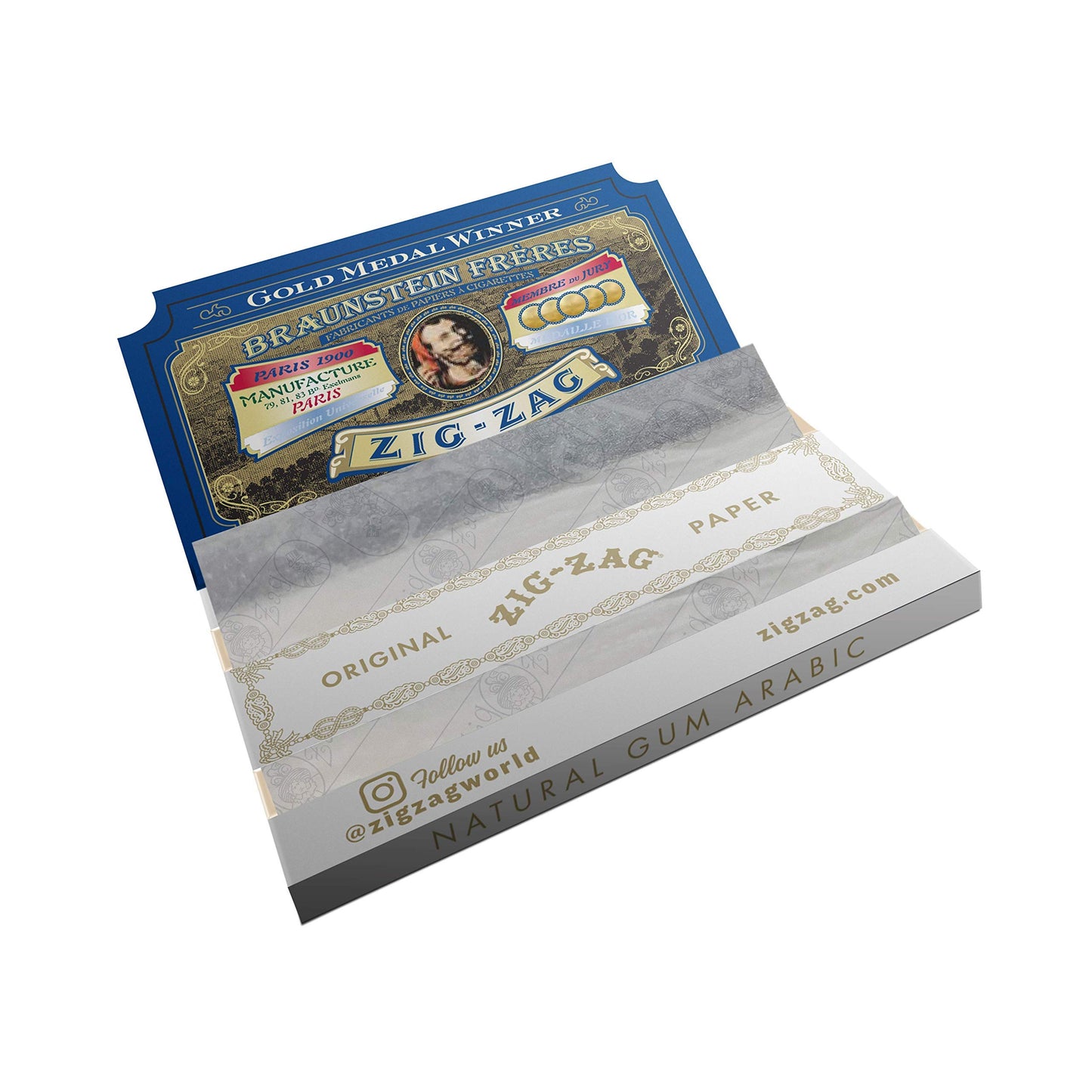 ZIG-ZAG Rolling Papers - Original White 70 mm Paper - Natural Gum Arabic - Thin Glue Sealing Line - 6 Booklets with 32 Papers per Booklet,32 Count (Pack of 6)